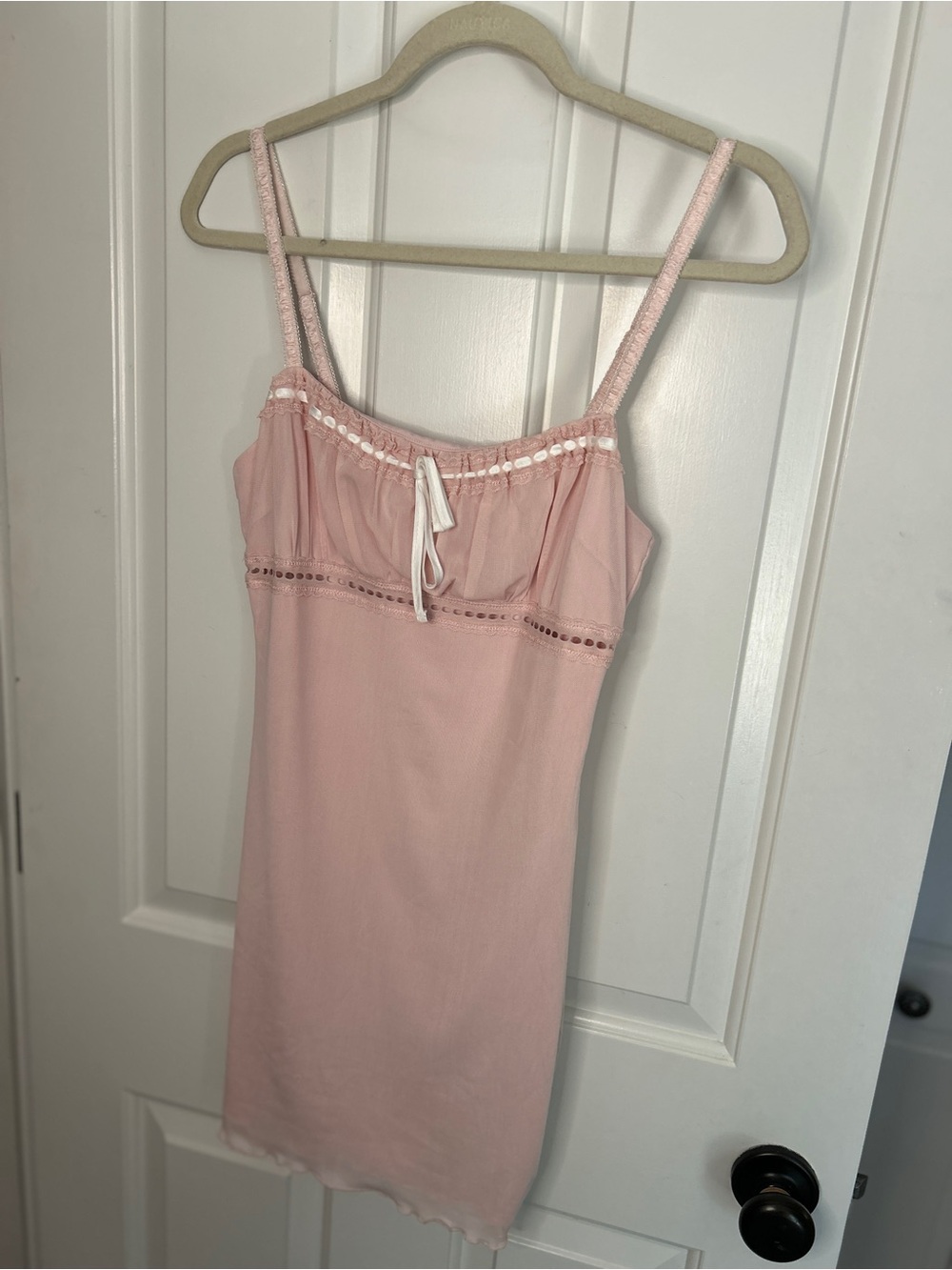 Garage Kassidy Mesh Mini Dress with adjustable straps  - Soft Pink - Size Medium